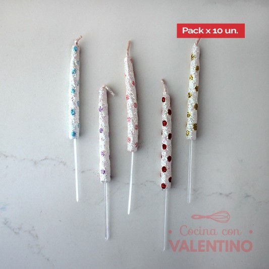 Vela Diseño - 1 Un (bulto Pack 10 Un.)