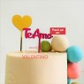 Cake Topper Plaqui Te Amo/Corazon Mini - 1Un. (bulto Pack 40 Un.)