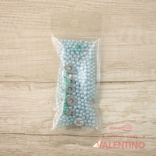 Drops Pastelar Perlas Medianas  Celeste - 35Grs