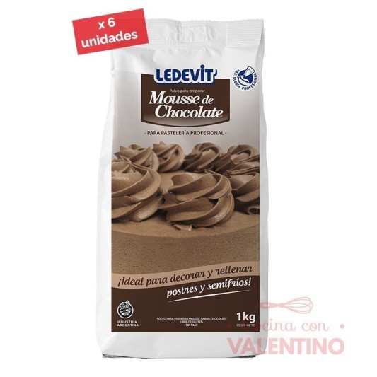 Mousse Ledevit Chocolate - 1 Kg - Pack 6 Un