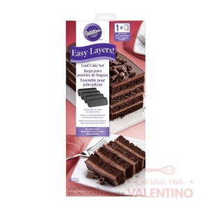 Set 4 Moldes Wilton Easy Layers Torta Rectangular