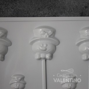 Placa Plastichok Paletas Muñeco de Nieve x3 1836C