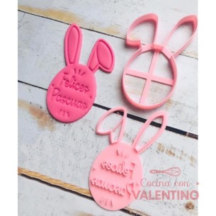 Cortante CookieKutter Cabeza Conejo Felices Pascuas - 9 Cm