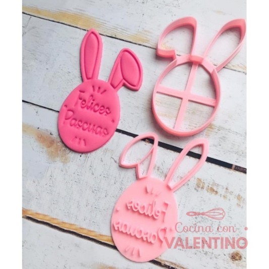 Cortante CookieKutter Cabeza Conejo Felices Pascuas - 9 Cm