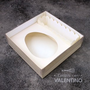 Caja Medio Huevo 12 cm Con Zocalo Para Macaron 15x15x5