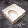 Caja Medio Huevo 12 cm Con Zocalo Para Macaron 15x15x5