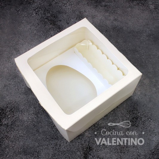 Caja Medio Huevo 14 o 15 cm Con Zocalo Para Macaron 17x17x11