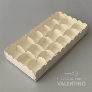 Caja + 18 Petalos Para Trufas Blancos 20x10x3
