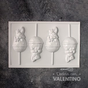 Placa Plastichok Chupetines Conejitos Pascuas x4 1764C