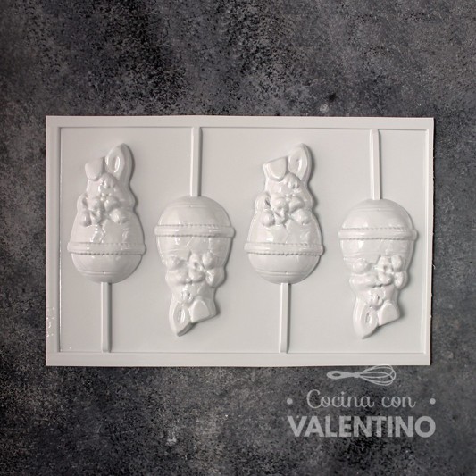 Placa Plastichok Chupetines Conejitos Pascuas x4 1764C