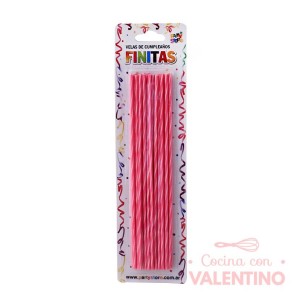 Vela Party Store Finita Torneada Magenta - 24 Un.