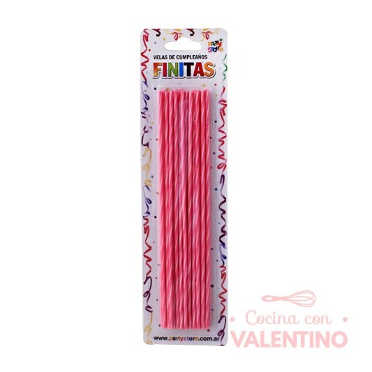 Vela Party Store Finita Torneada Magenta - 24 Un.