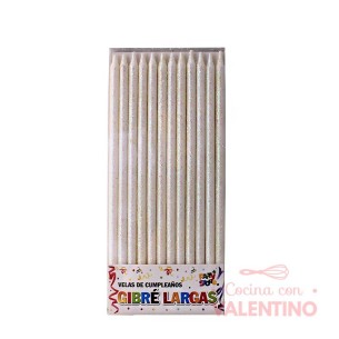 Vela Party Store Gibre Blanco - 12 Un.