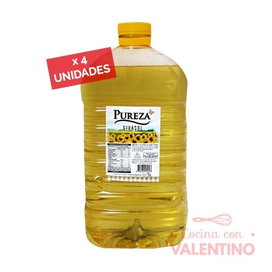 Aceite Girasol Cañuelas/Pureza - 5 Lt - Pack 4 Un
