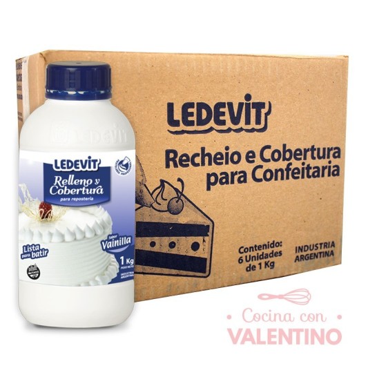 Rell. y Cob. Ledevit Vainilla - 1 Kg - Pack 6 Un
