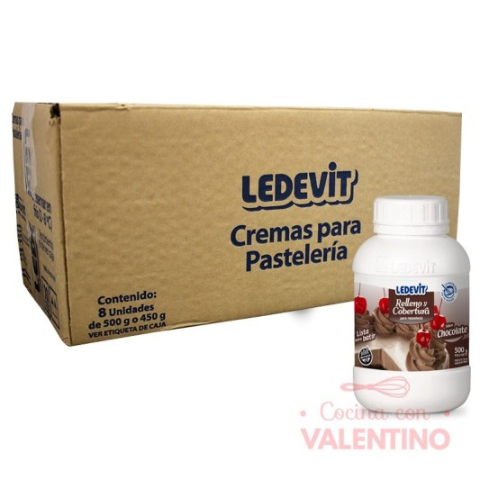 Rell. y Cob. Ledevit Chocolate - 500 Grs - Pack 8 Un