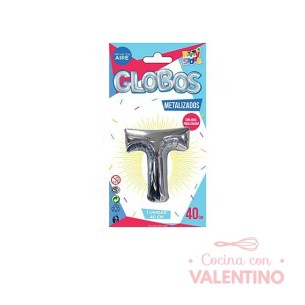 Globo Metalizado Chico 40 Cm - Plateado T