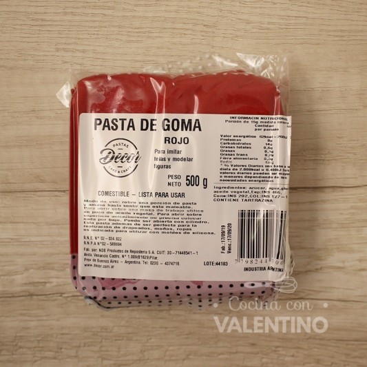 Pasta de Goma Roja - 500 Grs