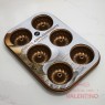 Molde Antiadherente Flancitos 6u Cobre y Dorado