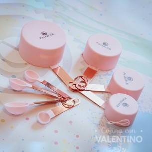 Set de Tazas y Cucharas Medidoras Rose Gold x 8u - Pastelar