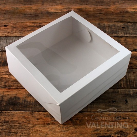 Caja Desayuno Blanca con Visor 22x22x10