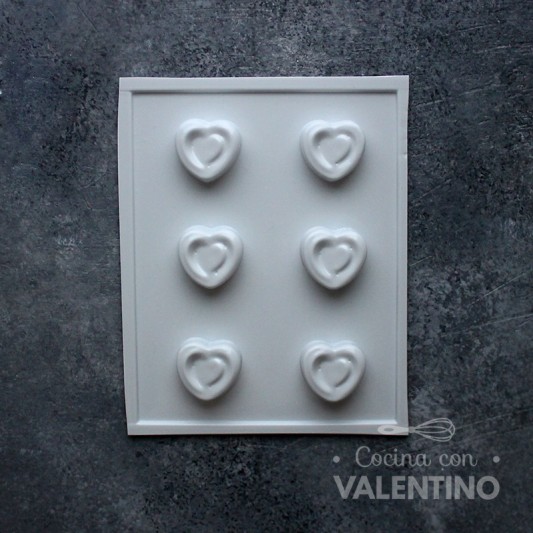 Placa Plastichok Corazones Texturados x6 1794A