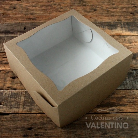 Caja Desayuno Kraft con Visor 22x22x10