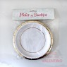 Plato de Polipapel Redondo Blanco con guarda oro x10u