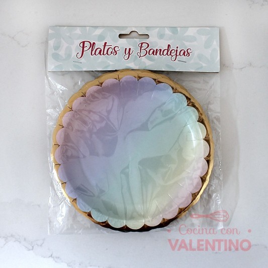 Plato Polipapel Scallop Grana Pastel - 10 Un