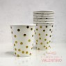 Vaso de Polipapel con Lunares  Dorados x10u