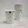 Vaso Polipapel Lunares Plateados - 10 Un
