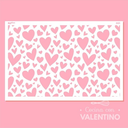 Stencil Ruphas Tortas T001 Corazones