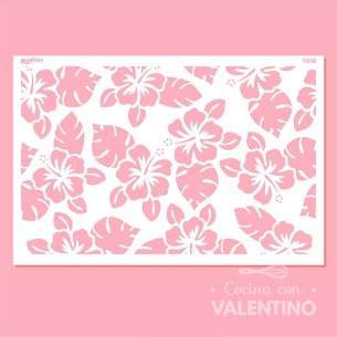 Stencil Ruphas Tortas T016 Flores Hawaianas
