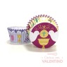 Pirotines N°10 Comunión - Palomas Fondo Violeta - 10u. MoldPack