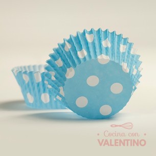 Pirotines N°10 Con Lunar Blanco - Celeste - 10u. MoldPack