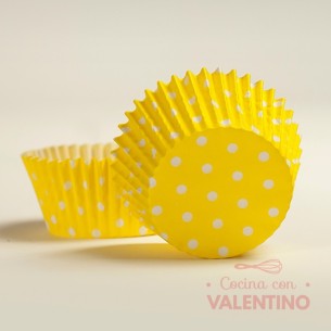 Pirotines N°10 Con Puntitos Blancos - Amarillo - 10u. MoldPack