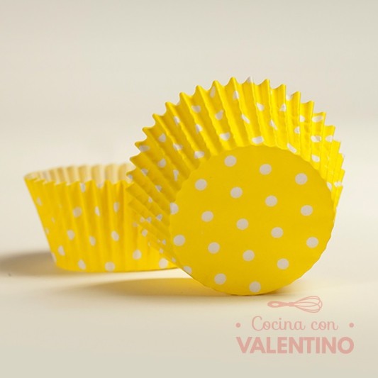 Pirotines N°10 Con Puntitos Blancos - Amarillo - 10u. MoldPack