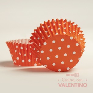 Pirotines N°10 Con Puntitos Blancos - Naranja - 10u. MoldPack