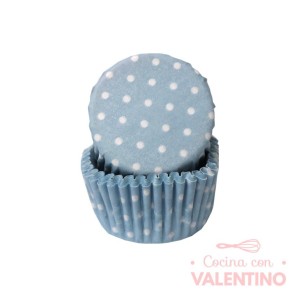 Pirotines N°10 Con lunar blanco - Celeste Pastel - 25u. Convida