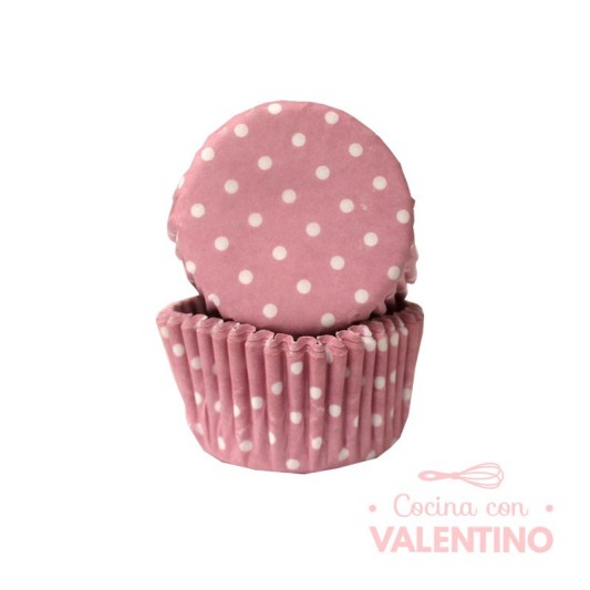 Pirotines N°10 Con lunar blanco - Rosa Pastel - 25u. Convida