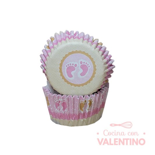 Pirotines N°10 Baby Shower rosa - Piecitos - 25u. Convida