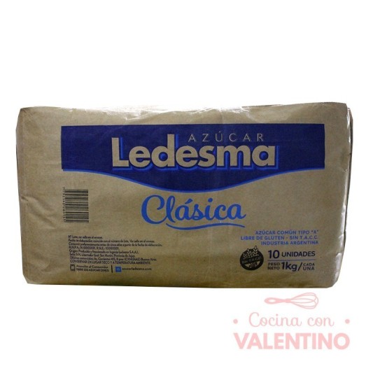 Azucar Comun Ledesma - 1 Kg. - Pack 10 Un.