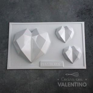 Placa Plastichok Corazones Diamantados x3 1867C