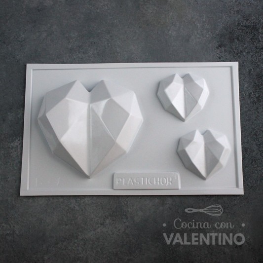 Placa Plastichok Corazones Diamantados x3 1867C