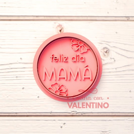 Cortante + Sello DeliPrint Feliz Dia Mama Flores