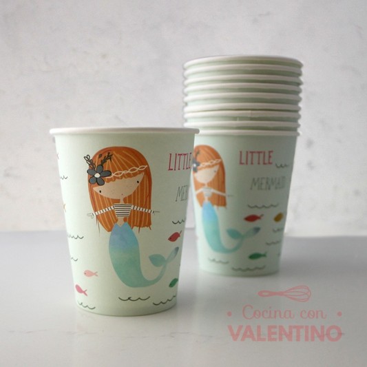 Vaso Polipapel Sirenita - 10 Un