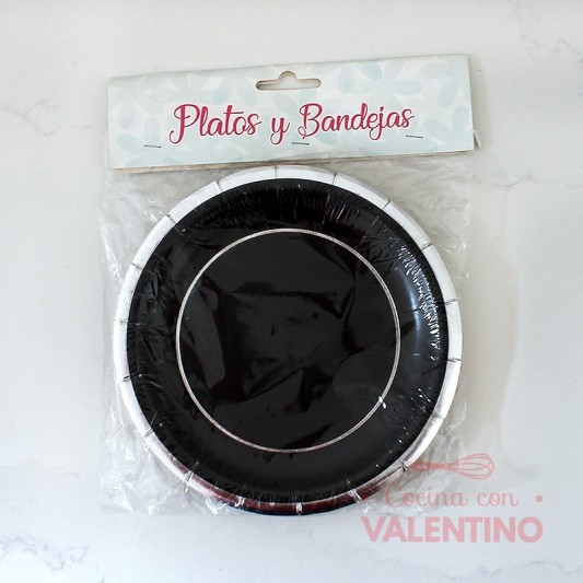 Plato Polipapel Negro con Guarda Plata - 10 Un