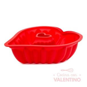 Molde Silhome Silicona Bundt Corazon 30x27