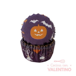 Pirotines N°10 Halloween - Calabaza y murcielagos - Violeta - 25u. Convida