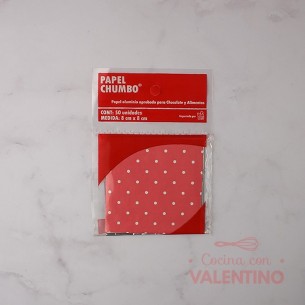 Papel Chumbo 8x8cm - Rosa con Lunares Blancos
